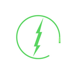 Electric car charging icon, graphic design template, lightning bolt. Parking with electric charge sign, vector illustration.