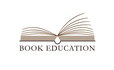 Open book logo vector illustration isolated on white background. 