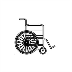 Simple wheelchair sketch vector design