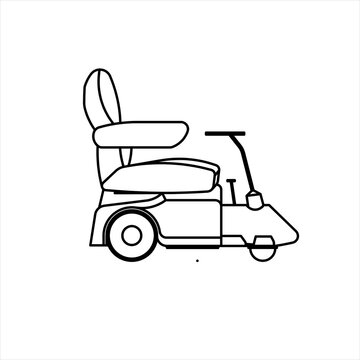 Vector design sketch of a small three wheeled car