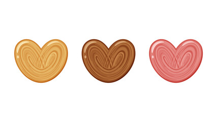 ハート型のパイのイラスト_カラフル