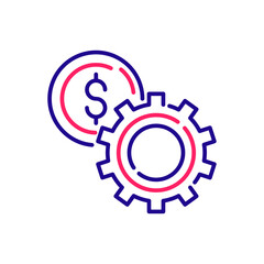 financial settings vector 2 colours icon style illustration. EPS 10 File
