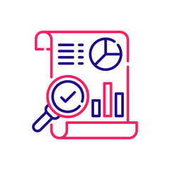 data chart vector 2 colours icon style illustration. EPS 10 File