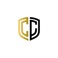 cc shield logo design vector icon