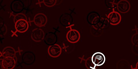 Light Brown vector pattern with feminism elements.