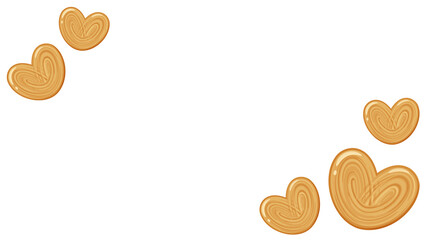 ハート型のパイのイラスト_フレーム_プレーン_16:9