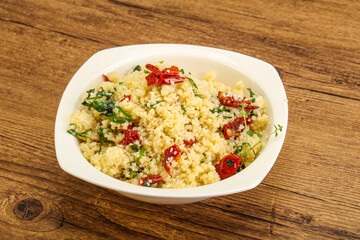 Vegetarian uisine - couscous with vegetables