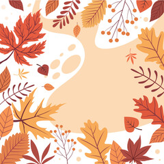 abstract autumn backgrounds for social media stories. Colorful banners with autumn  leaves.