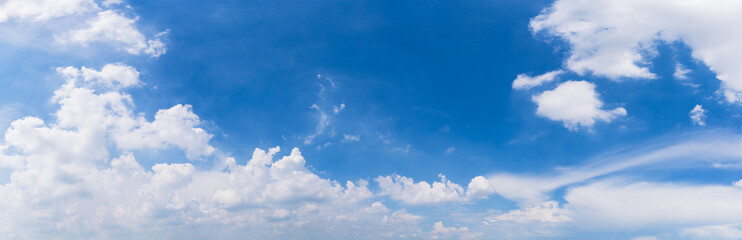 blue sky and clouds panoramic background image