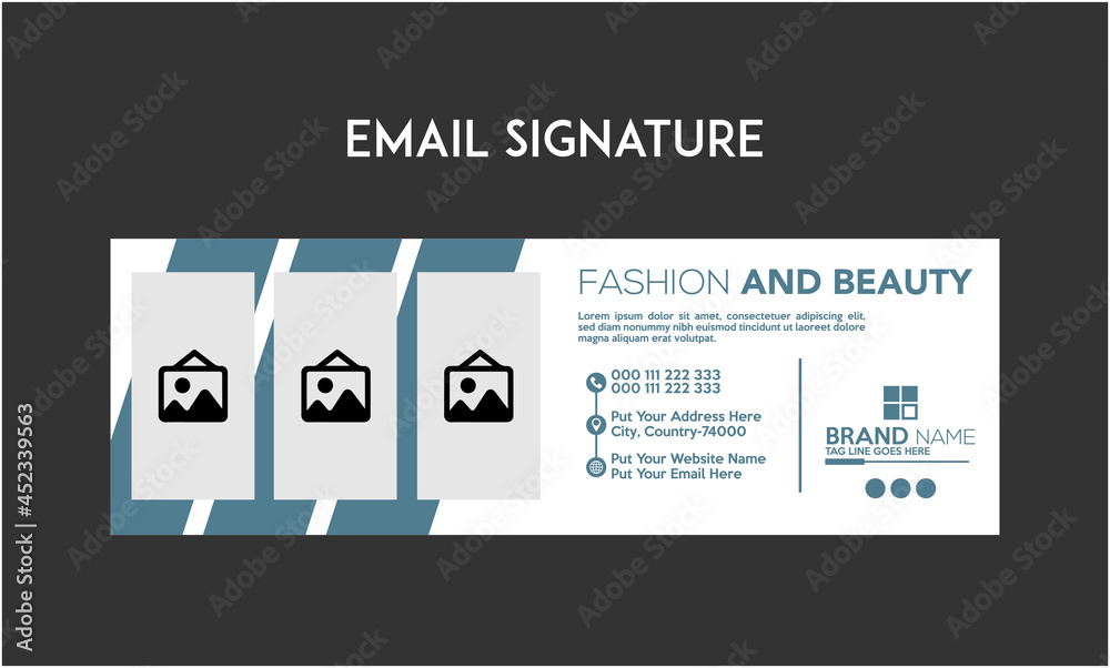 Wall mural new email signature design and header template