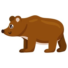 Bear. Forest animal. Vector cartoon style. Isolated on a white background