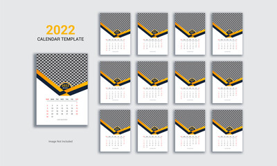 New year 2022 calendar template