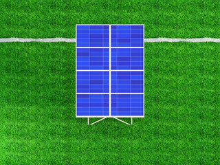 Solar panels on the sky background. Solar power plant. Blue solar panels. Alternative source of electricity. 3d rending