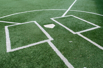 Obraz premium Home Plate, Batter's Box and White Lines