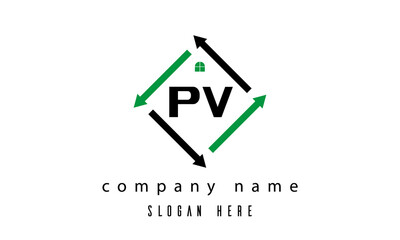 PV creative real estate letter logo