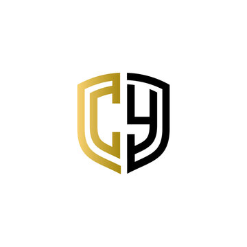 cy shield logo design vector icon