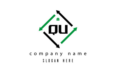 QU creative real estate letter logo
