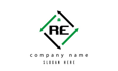 RE creative real estate letter logo