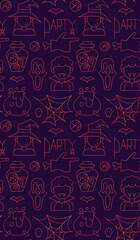 party, halloween seamless pattern, vector template