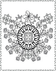 coloring book flowers for adult design drawing flower page white and black