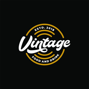 Vintage Food and drink Restaurant Rounded Logo Design