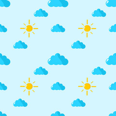  Sunny Cloud Seamless Pattern Illustration