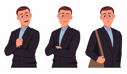 businessman cartoon character set, good for your design