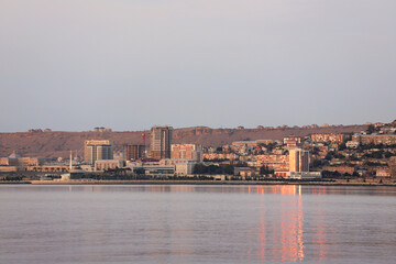 Fototapeta premium Panorama of the city of Baku from the sea.