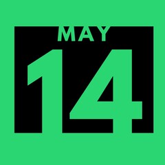 May 14 . flat modern daily calendar icon .date ,day, month .calendar for the month of May