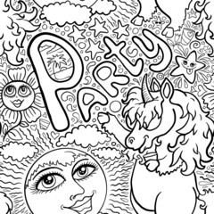 hand drawn book seamless abstract pattern background fabric design print wrapping paper digital illustration texture wallpaper party unicorn 