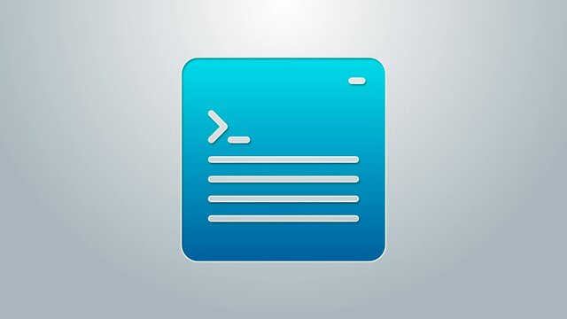 Blue line Software, web developer programming code icon isolated on grey background. Javascript computer script random parts of program code. 4K Video motion graphic animation