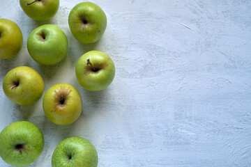 Golden apples viewed from above