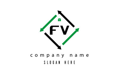 Obraz premium FV creative real estate letter logo