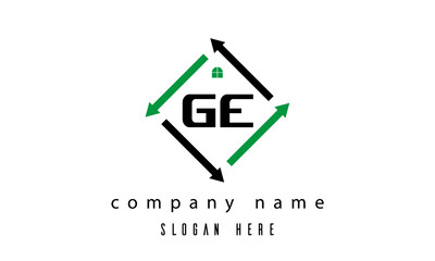 GE creative real estate letter logo