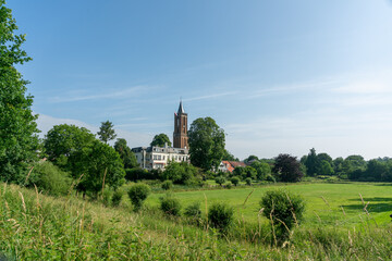Fototapeta na wymiar View over Amerongen with Andrieskerk in Utrecht (The Netherlands)