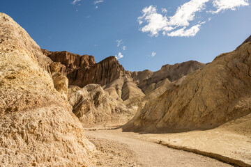 Wide Trail of Golden Canyon In Death Valley