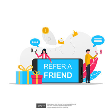 Refer a friend concept to get rewards vector illustration.
