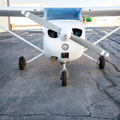 Small aircraft propeller and wheels on the tarmac © knowlesgallery