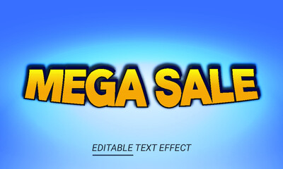 mega sale 3D editable text effect design