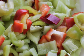 Sliced ball peppers for cooking preservation for the winter