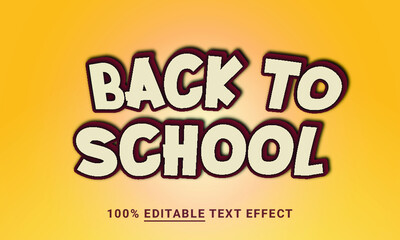 back to school 3D editable text effect design