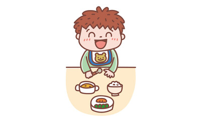 離乳食の赤ちゃん