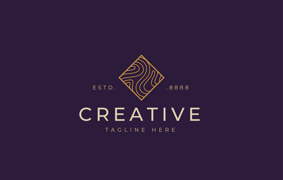 Land Contour Logo Design Template. Topographic land contour line design. Creative Vector Icon Design Concept.