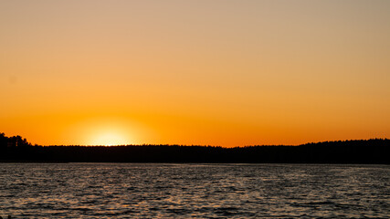 sunset over the lake