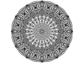 Mandala Circular Illustration on White Background.