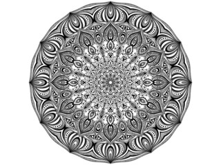 Mandala Circular Illustration on White Background.