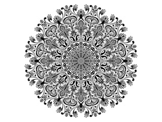 Mandala Circular Illustration on White Background.