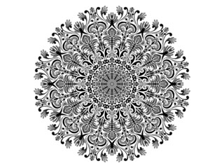 Mandala Circular Illustration on White Background.