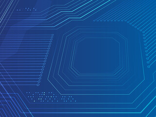 2d illustration Abstract futuristic electronic circuit technology background