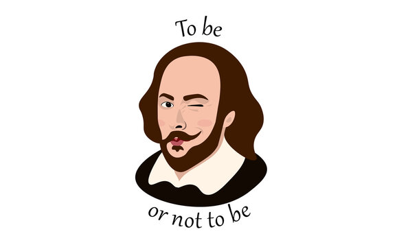 William Shakespeare Caricature. To be or not to be. Portrait of famous  English writer and author Stock Vector | Adobe Stock